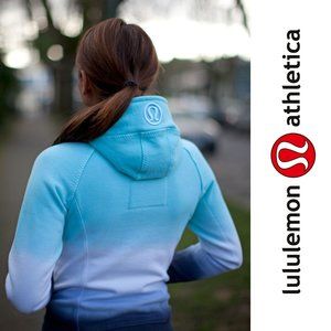 LULULEMON Scuba Hoodie Womens 2 White Aquamarine Deep Indigo Dip Dye RARE $128